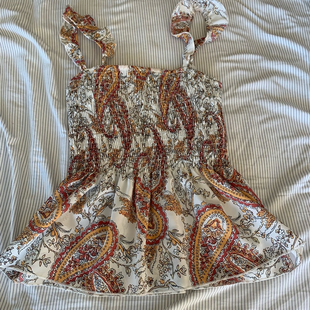 SHEIN Multicolor Paisley Smocked Blouse